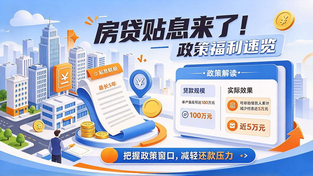 房贷贴息来了！政策福利速览